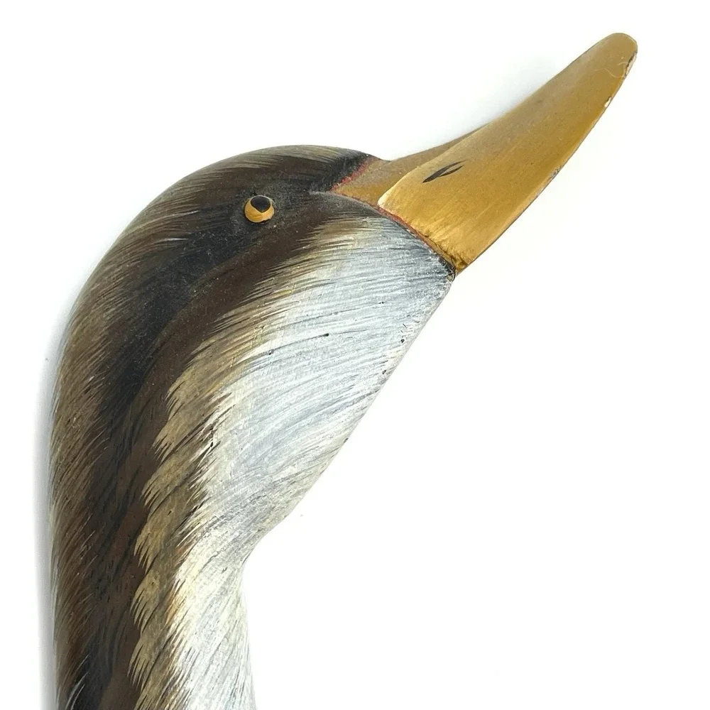 Vintage Carved Wood Goose Duck Wall Art‎ 14x13 Philippines Hand Painted
